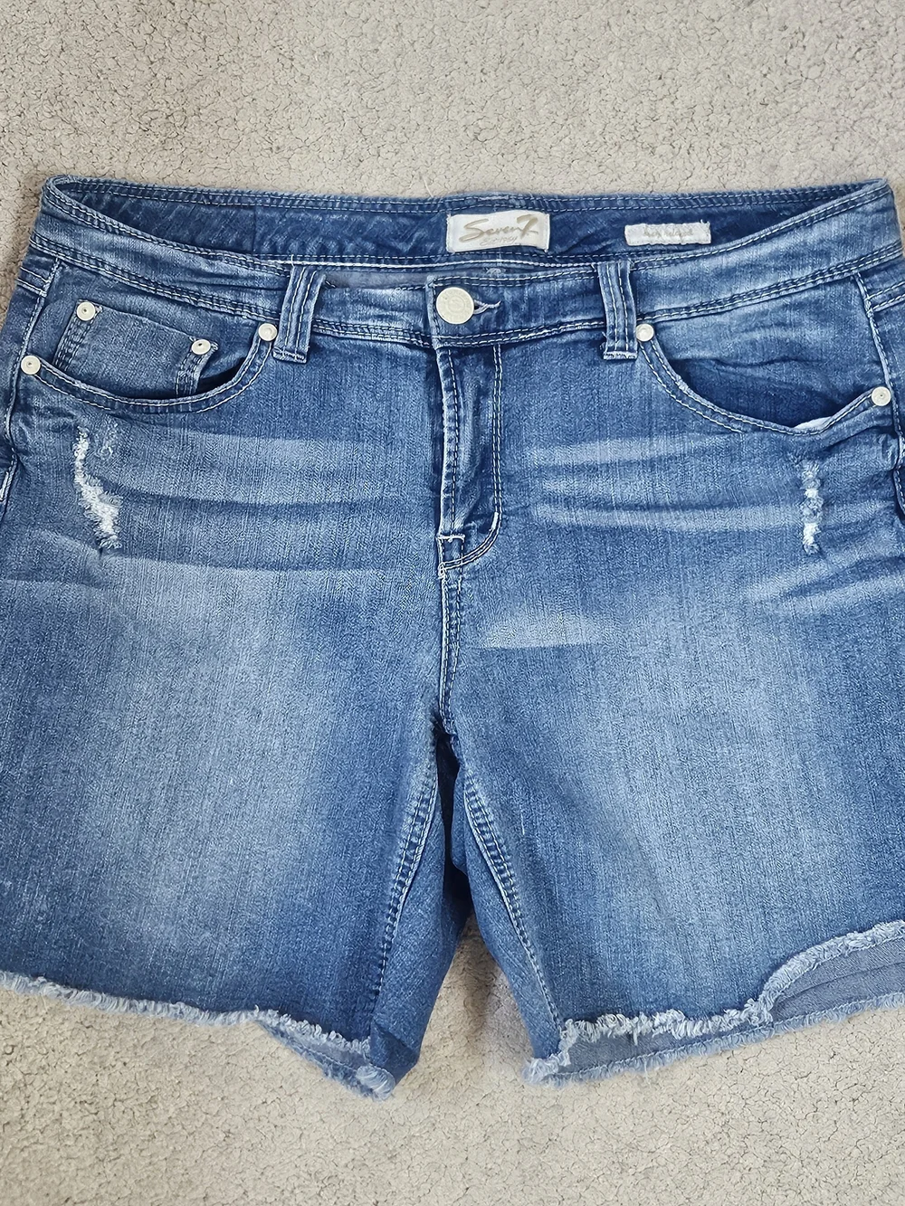 Seven7 Distressed Denim Bermuda Shorts – Women’s Size 14